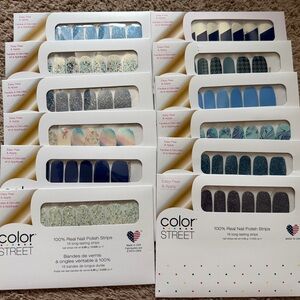 Color Street Blue and Silver Press-On Nails